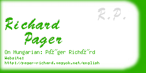 richard pager business card